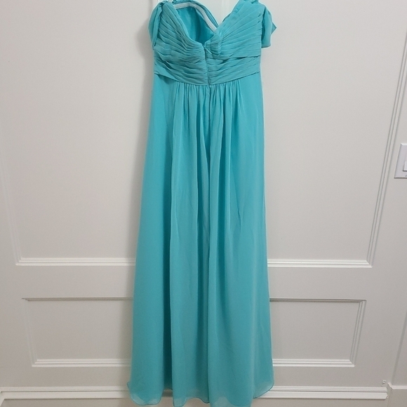NEW AZAZIE Millie Spa Teal Chiffon Bridesmaid Dress Size A8 NWT - Picture 8 of 11